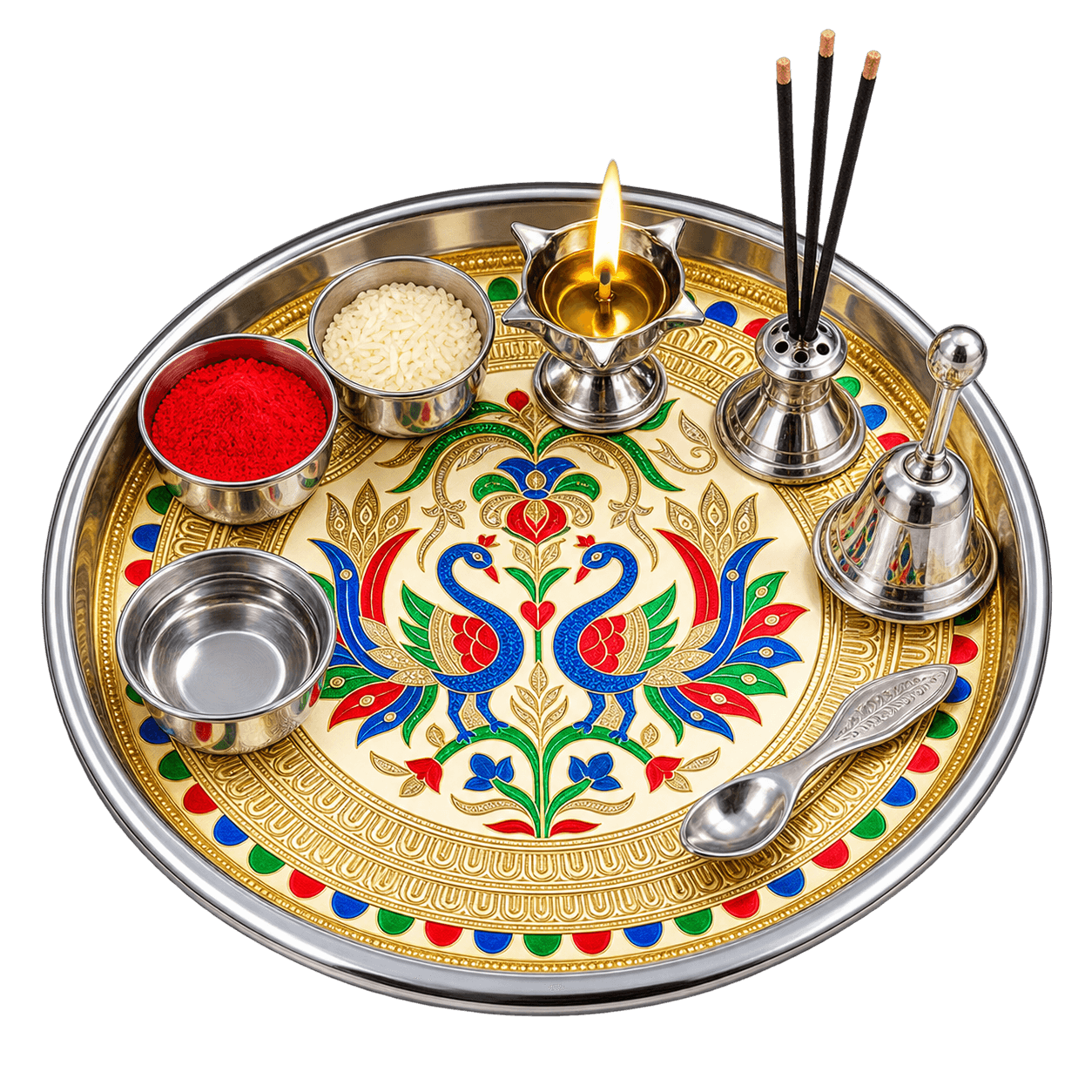 Complete Puja Thali Set (Steel) — buy online at MSPoojaWorld
